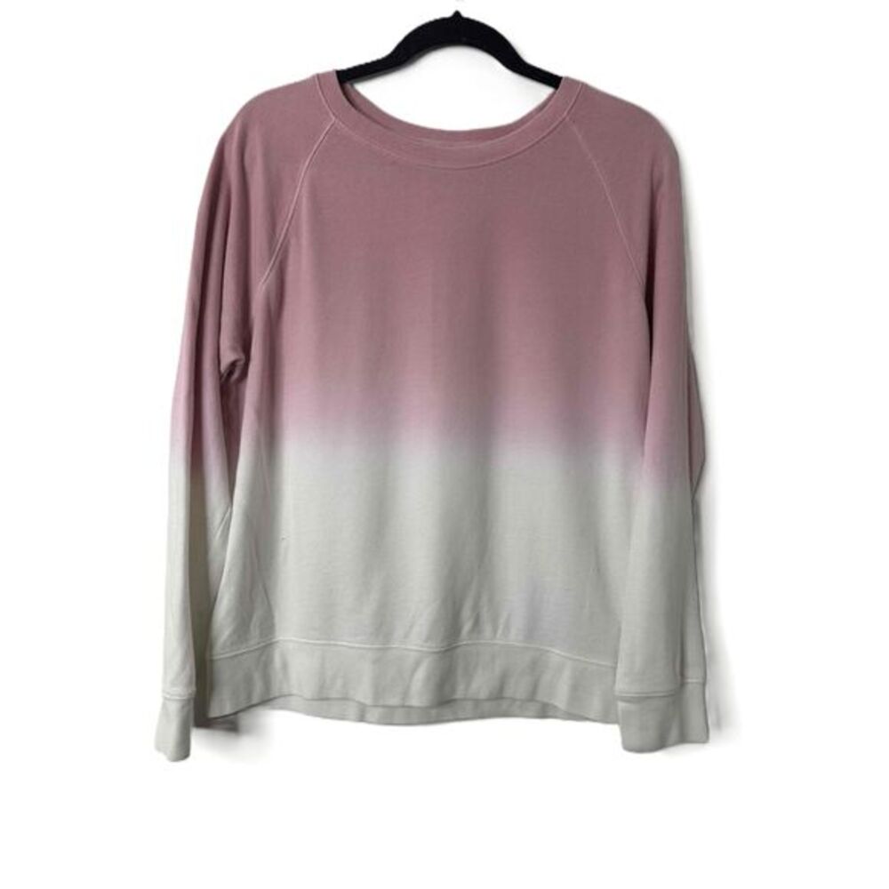 Old Navy Sweatshirt Womens Size Medium Pink Ombre Long Sleeve Crew Neck